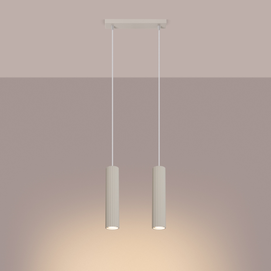 Luster na sajli KARBON 2xGU10/10W/230V krem boje