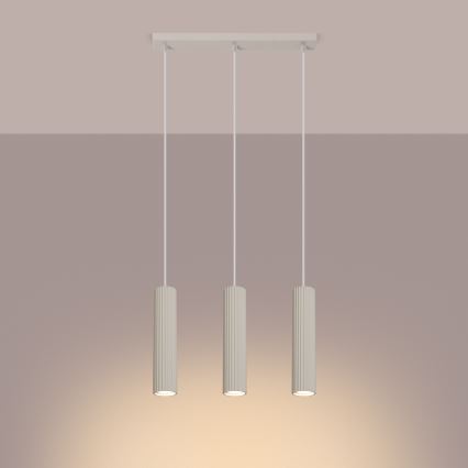 Luster na sajli KARBON 3xGU10/10W/230V krem boje