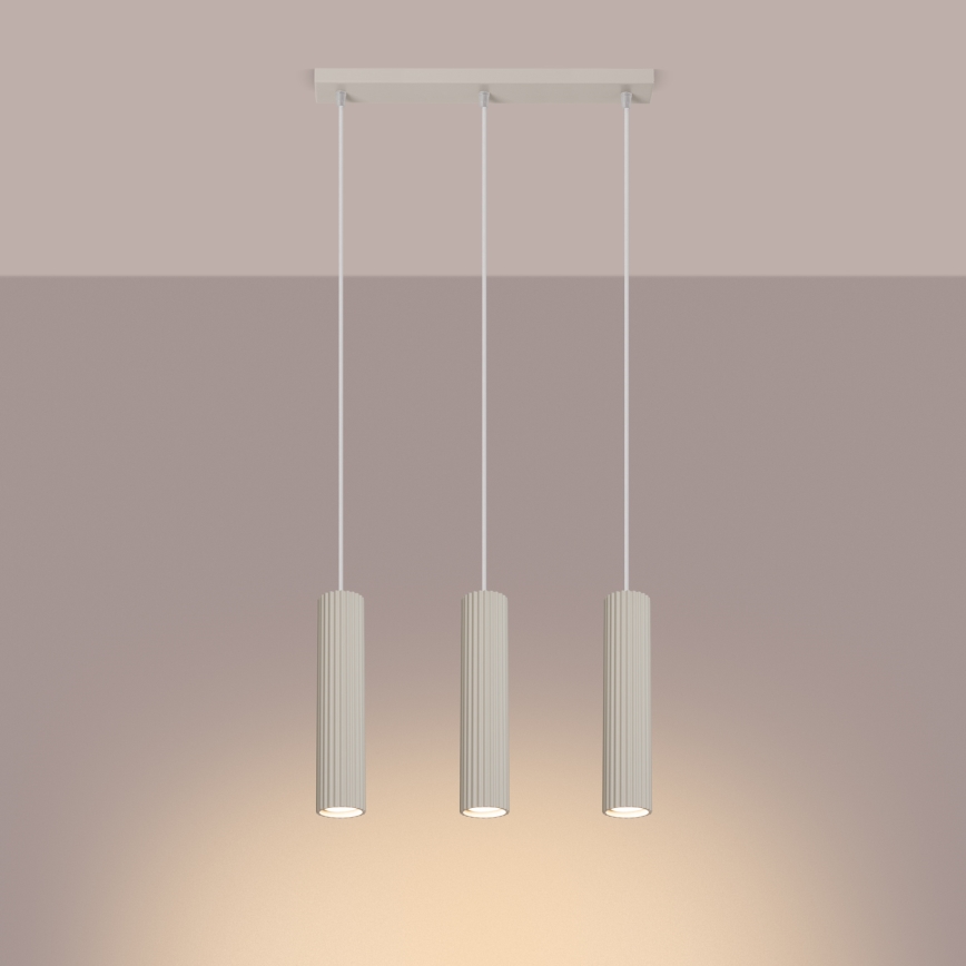 Luster na sajli KARBON 3xGU10/10W/230V krem boje