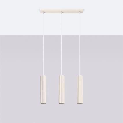 Luster na sajli KARBON 3xGU10/10W/230V krem boje