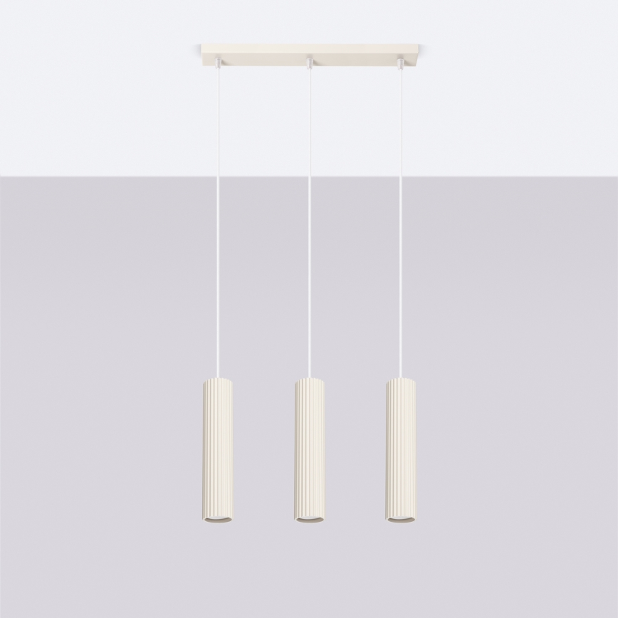 Luster na sajli KARBON 3xGU10/10W/230V krem boje