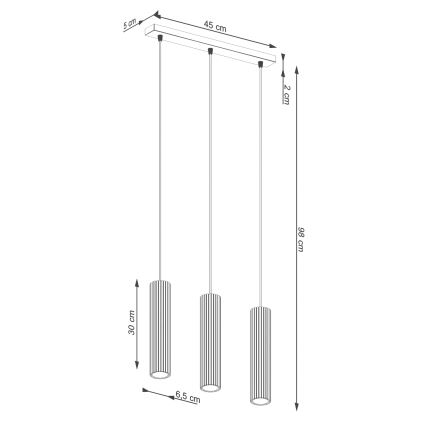 Luster na sajli KARBON 3xGU10/10W/230V krem boje