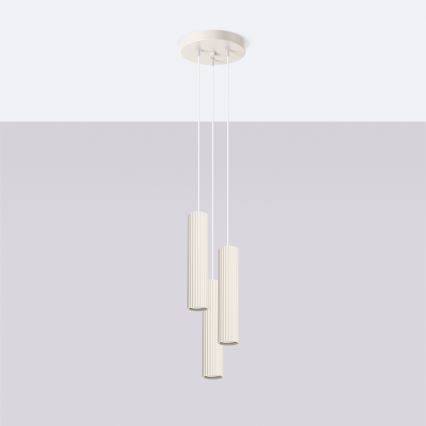 Luster na sajli KARBON 3xGU10/10W/230V krem boje