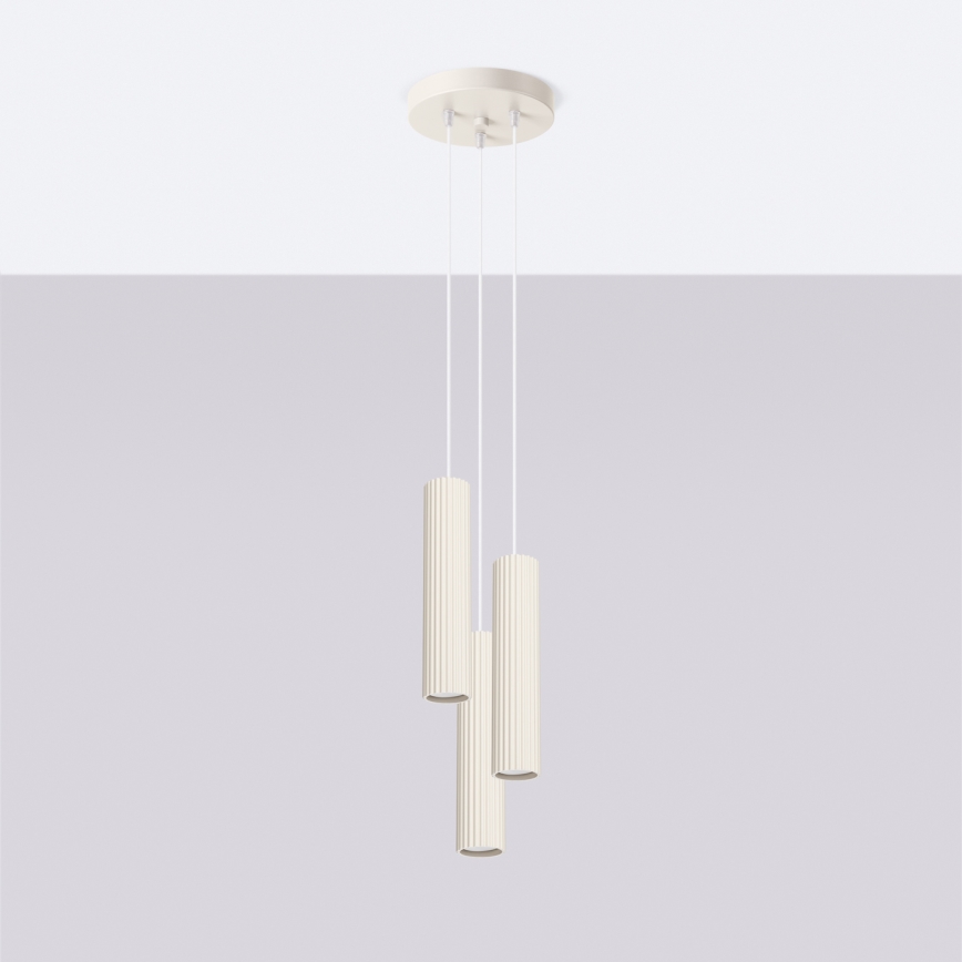 Luster na sajli KARBON 3xGU10/10W/230V krem boje