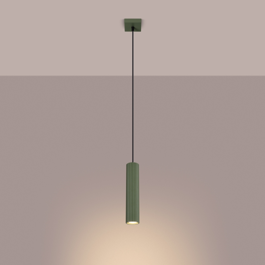 Luster na kablu KARBON 1xGU10/10W/230V zelena