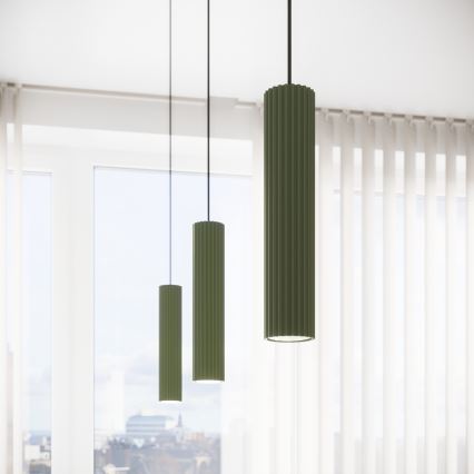 Luster na kablu KARBON 1xGU10/10W/230V zelena