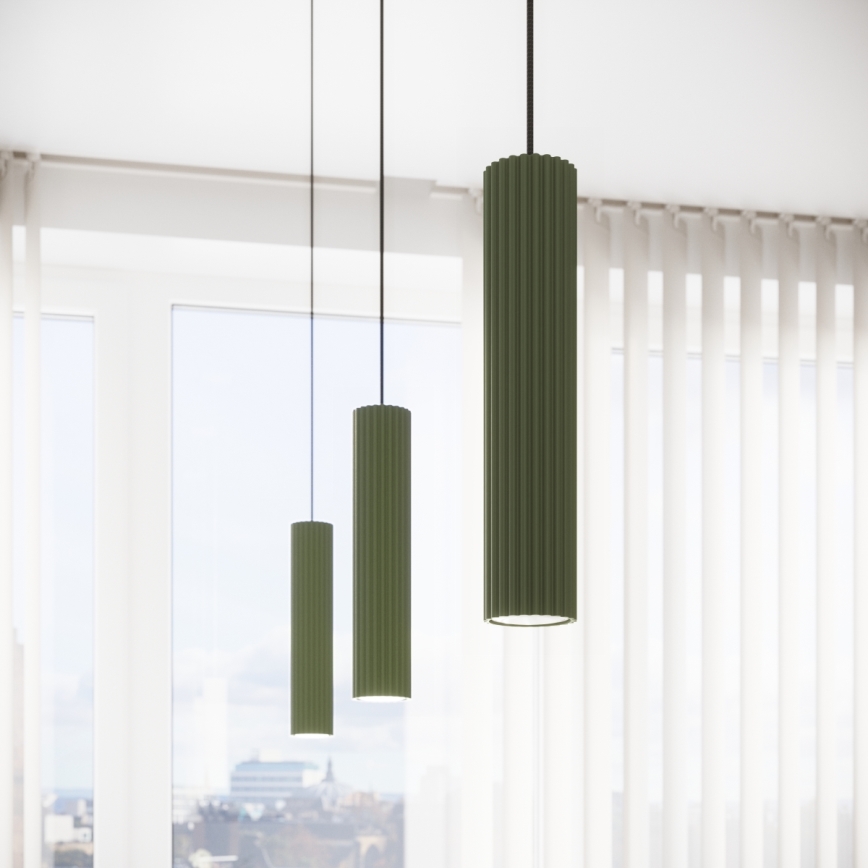 Luster na kablu KARBON 1xGU10/10W/230V zelena