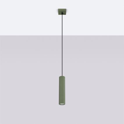 Luster na kablu KARBON 1xGU10/10W/230V zelena