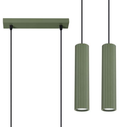 Luster na sajli KARBON 2xGU10/10W/230V zelena