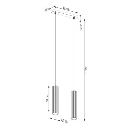 Luster na sajli KARBON 2xGU10/10W/230V zelena