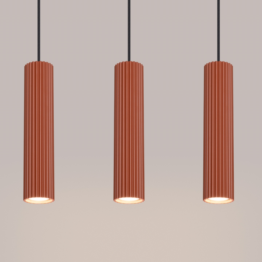 Luster na sajli KARBON 3xGU10/10W/230V narandžasti