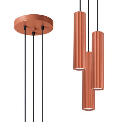 Luster na sajli KARBON 3xGU10/10W/230V narandžasta