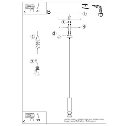 Luster na sajli LAMI 1xGU10/10W/230V beo