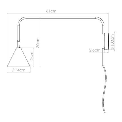 Zidna lampa NOX 1xE14/10W/230V krem boje