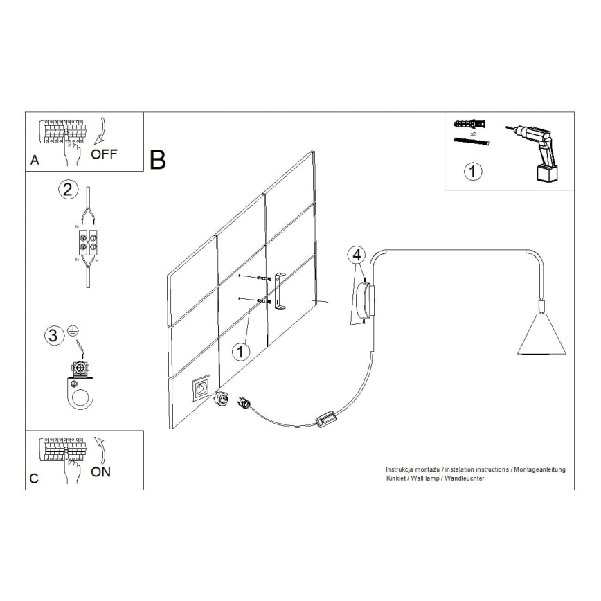 Zidna lampa NOX 1xE14/10W/230V krem boje