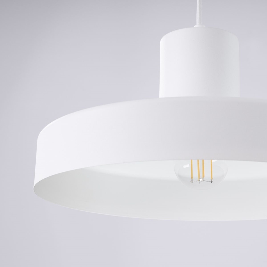Luster na lanku BILO 1xE27/15W/230V prečnik 35 cm bela