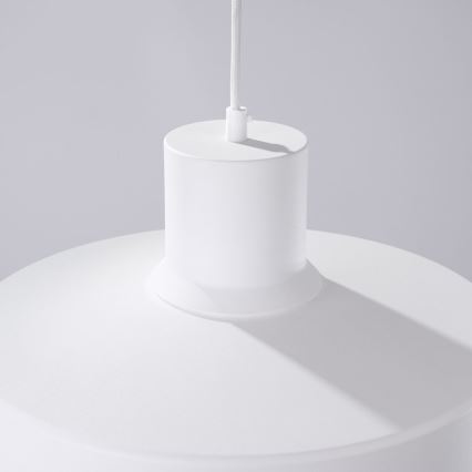 Luster na lanku BILO 1xE27/15W/230V prečnik 35 cm bela