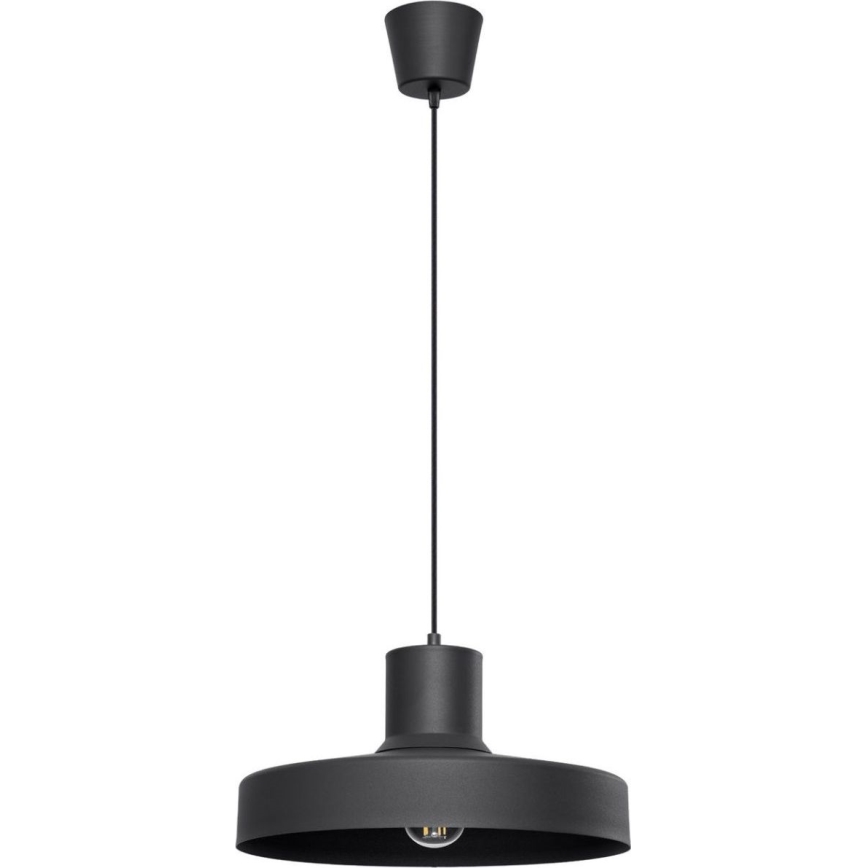 Luster na sajli BILO 1xE27/15W/230V, prečnik 35 cm, crna