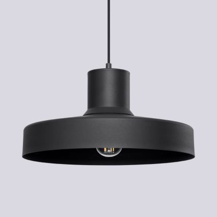Luster na sajli BILO 1xE27/15W/230V, prečnik 35 cm, crna