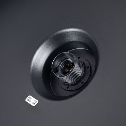 Luster na sajli BILO 1xE27/15W/230V, prečnik 35 cm, crna