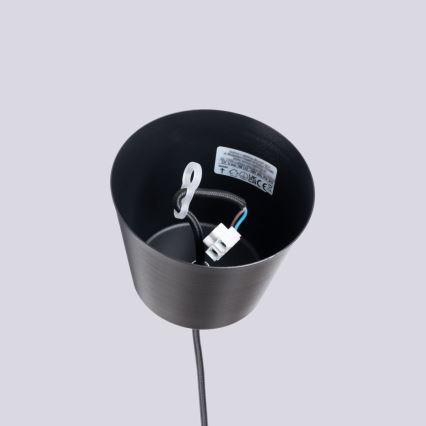 Luster na sajli BILO 1xE27/15W/230V, prečnik 35 cm, crna