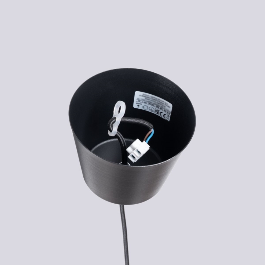 Luster na sajli BILO 1xE27/15W/230V, prečnik 35 cm, crna