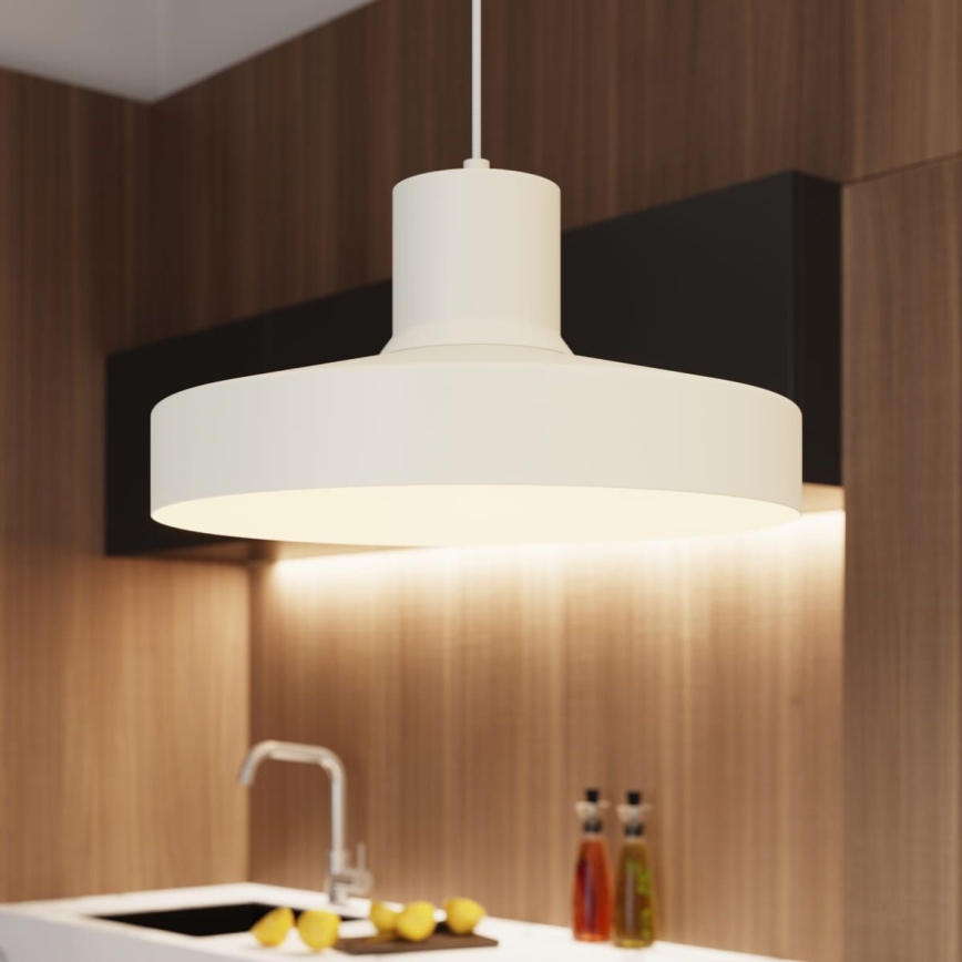 Luster na sajli BILO 1xE27/15W/230V, prečnik 35 cm, krem