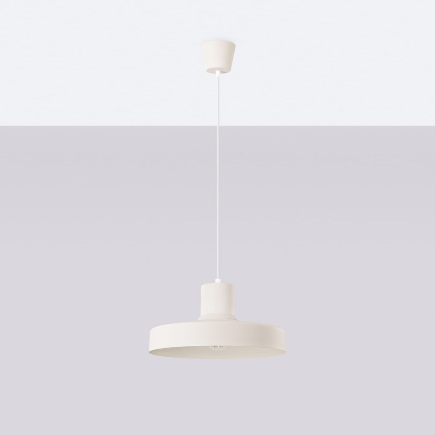Luster na sajli BILO 1xE27/15W/230V, prečnik 35 cm, krem