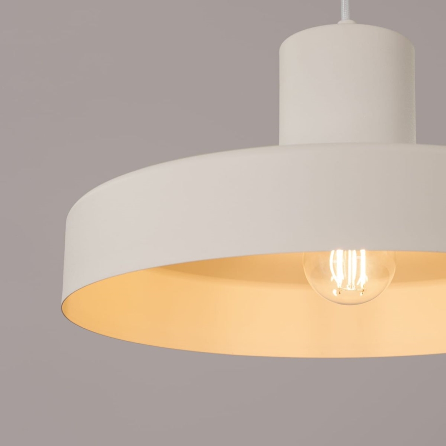 Luster na sajli BILO 1xE27/15W/230V, prečnik 35 cm, krem