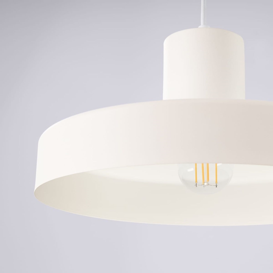 Luster na sajli BILO 1xE27/15W/230V, prečnik 35 cm, krem