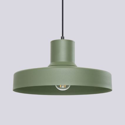 Luster na sajli BILO 1xE27/15W/230V, prečnik 35 cm, zelene boje