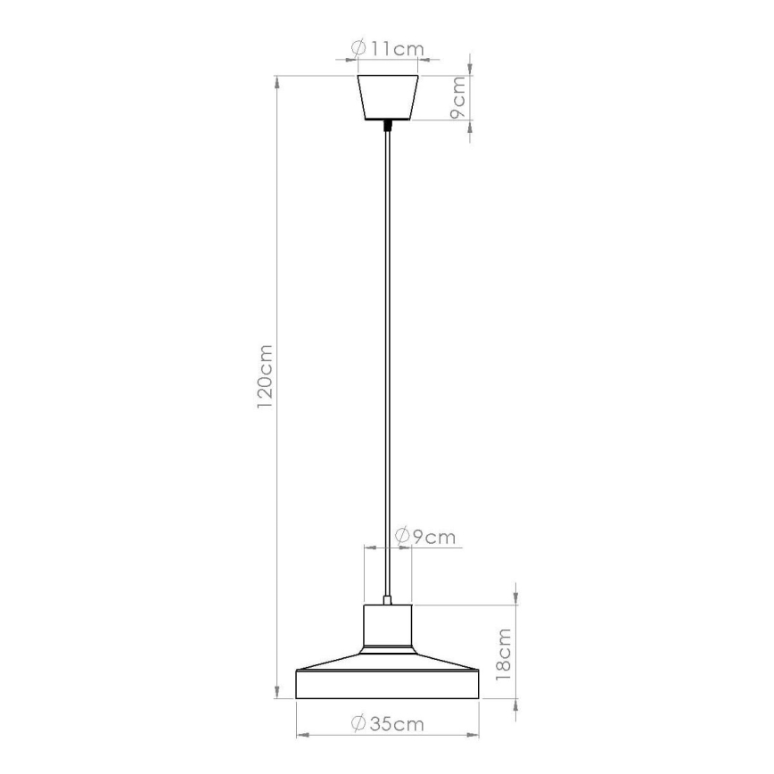 Luster na sajli BILO 1xE27/15W/230V, prečnik 35 cm, narandžast