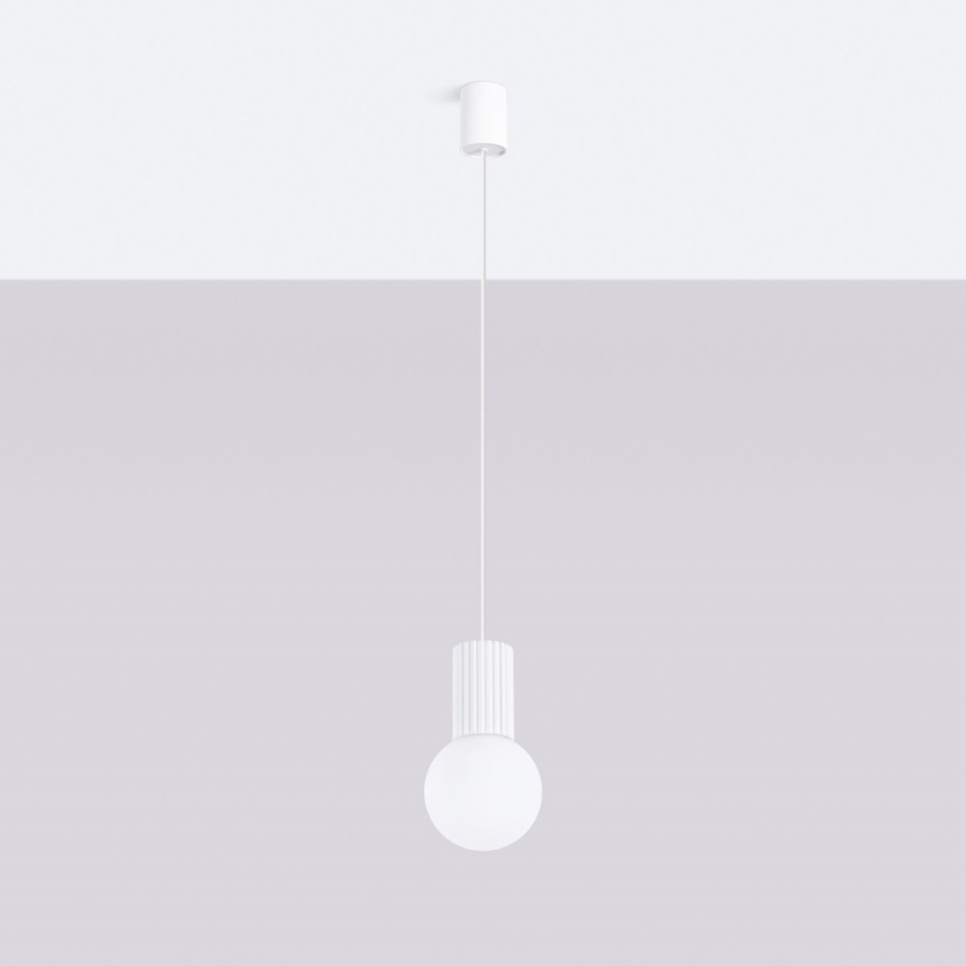 Luster na lanku HALO 1xG9/8W/230V pr. 12 cm bela