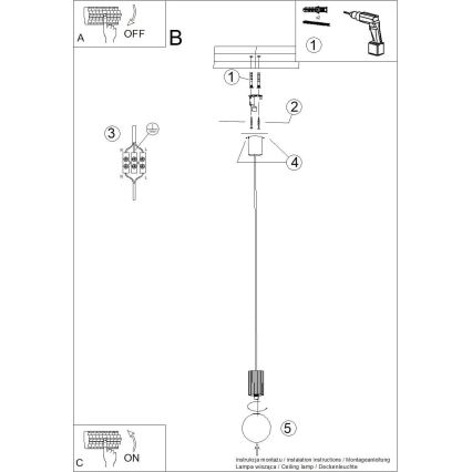 Luster na lanku HALO 1xG9/8W/230V pr. 12 cm bela