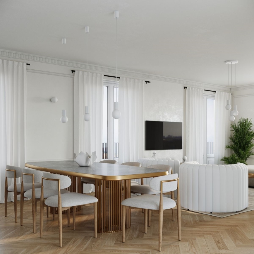 Luster na sajli HALO 3xG9/8W/230V, prečnik 25 cm, bela