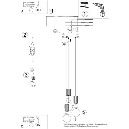 Luster na sajli HALO 3xG9/8W/230V, prečnik 25 cm, bela
