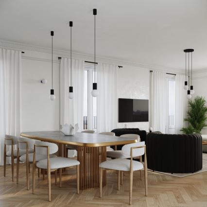 Luster na sajli HALO 1xG9/8W/230V prečnik 12 cm crni