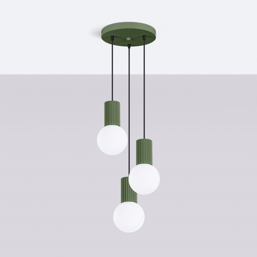 Luster na sajli HALO 3xG9/8W/230V, prečnik 25 cm, zelene boje