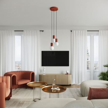 Luster na sajli HALO 3xG9/8W/230V prečnik 25 cm narandžasta