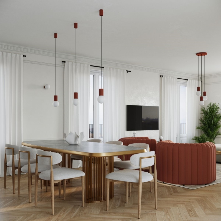 Luster na sajli HALO 3xG9/8W/230V prečnik 25 cm narandžasta