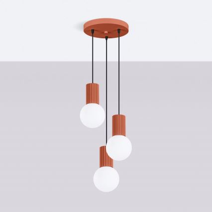 Luster na sajli HALO 3xG9/8W/230V prečnik 25 cm narandžasta