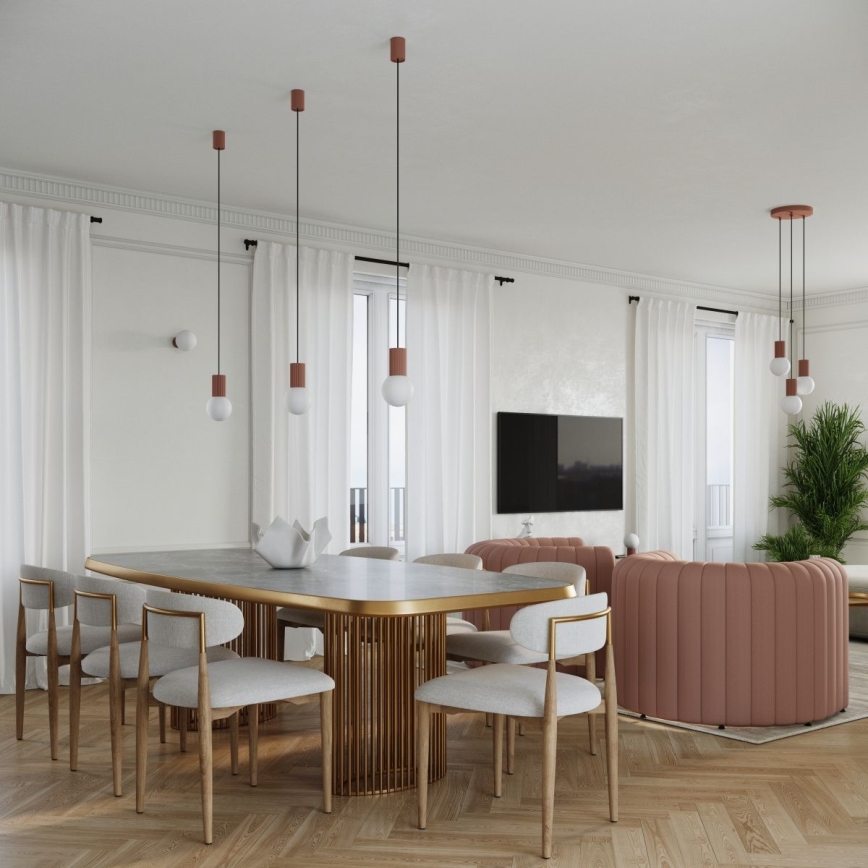 Luster na sajli HALO 3xG9/8W/230V prečnik 25 cm braon