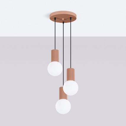 Luster na sajli HALO 3xG9/8W/230V prečnik 25 cm braon