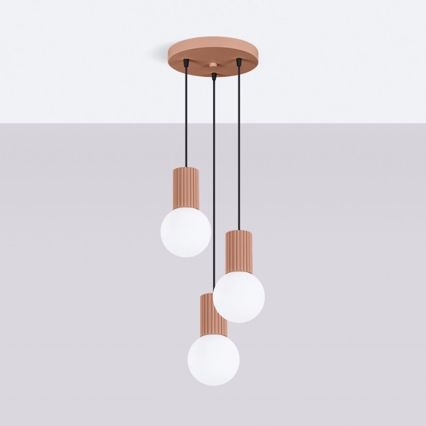 Luster na sajli HALO 3xG9/8W/230V prečnik 25 cm braon