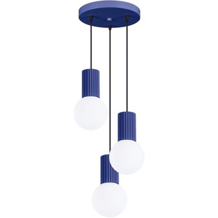Luster na sajli HALO 3xG9/8W/230V prečnik 25 cm plavi
