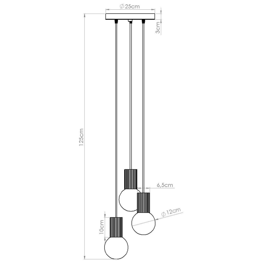 Luster na sajli HALO 3xG9/8W/230V prečnik 25 cm plavi