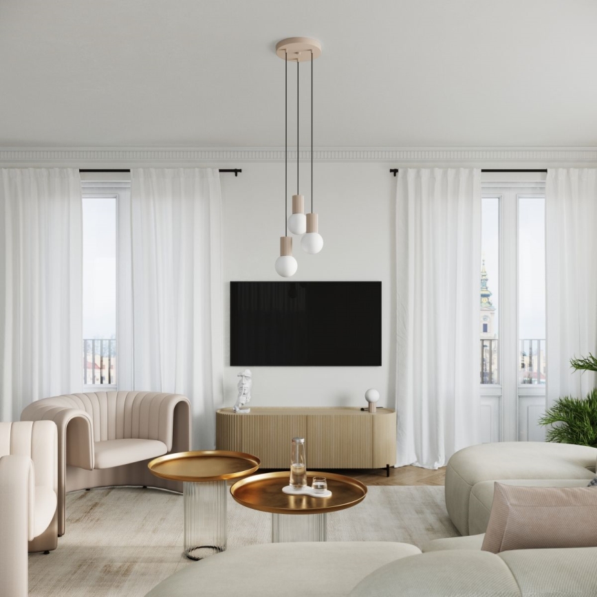 Luster na sajli HALO 3xG9/8W/230V, prečnik 25 cm, taupe