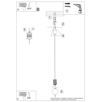 Luster na kablu HALO 1xG9/8W/230V Ø 12 cm crvena