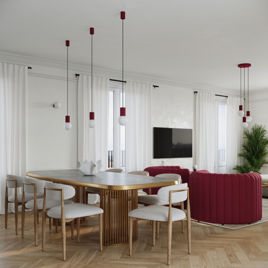 Stona lampa HALO 1xG9/8W/230V prečnika 12 cm crvena
