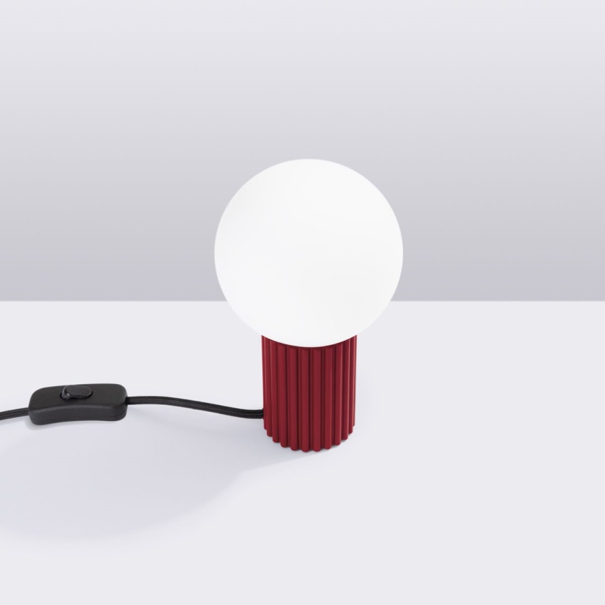 Stona lampa HALO 1xG9/8W/230V prečnika 12 cm crvena